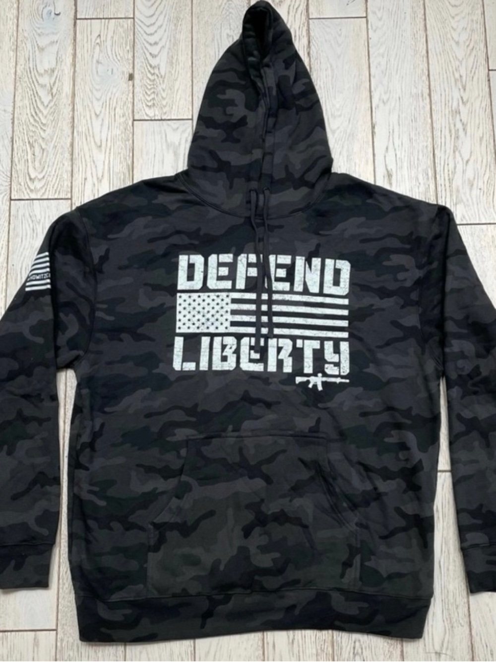 Howitzer "Defend Liberty" Black Camo Hoodie - Picture 5 of 11